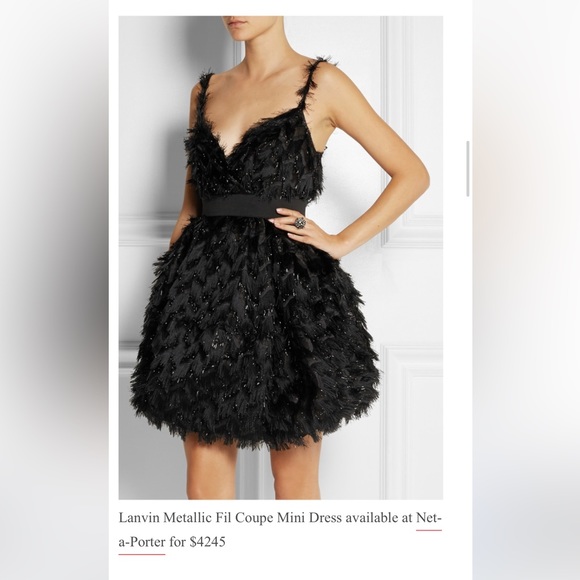 Lanvin Metallic Fil Coupe Mini Dress Runway - Picture 2 of 4